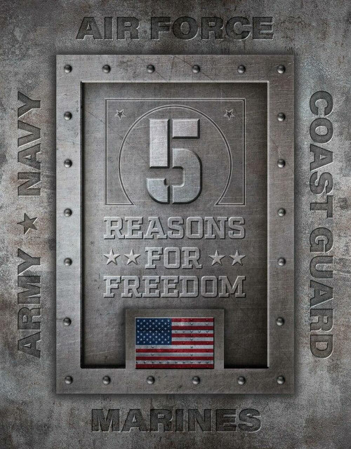 5 Reasons For Freedom Metal Sign