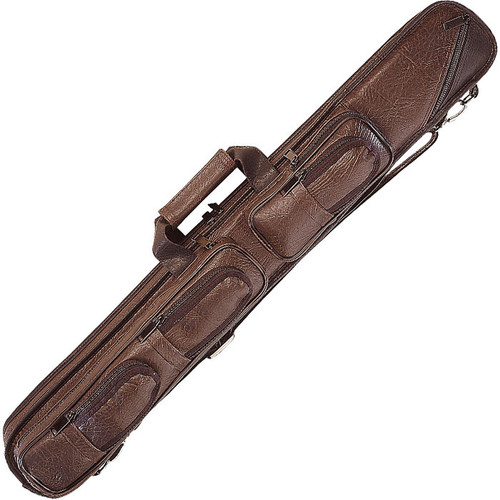 Lucasi Soft Cue Case - 2 Butt/4 Shaft - Brown Leatherette