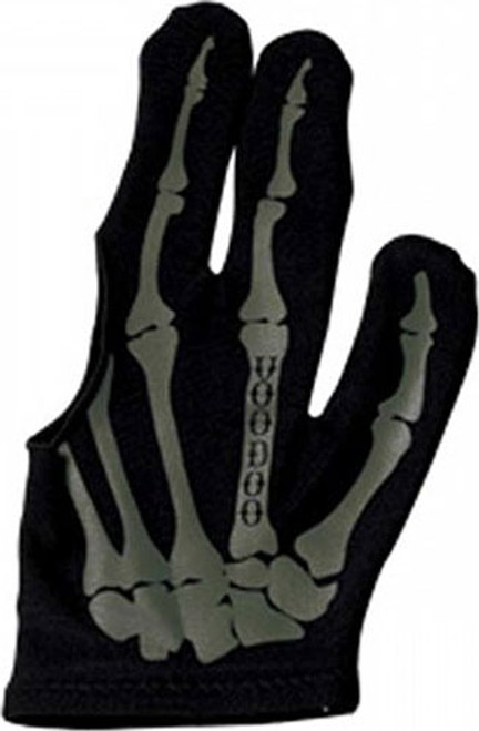 Voodoo Billiard Glove Gray Skeleton - Left Bridge Hand