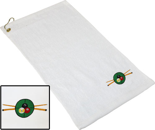 Ozone Billiards In The Crosshairs Towel - White - Free Personalization