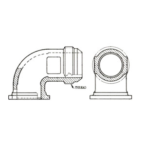AN762 Elbow - Flared Tube - Flanged - Swivel