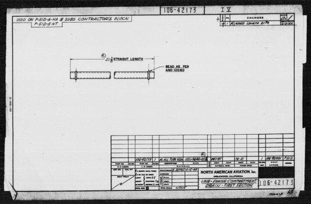 106-42173 Line - Engine Compartment Drain 1st Section