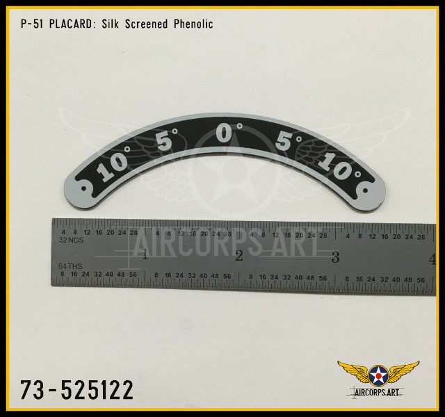 P/N - 73-525122 - PLATE - RUDDER TRIM TAB POSITION INDICATOR