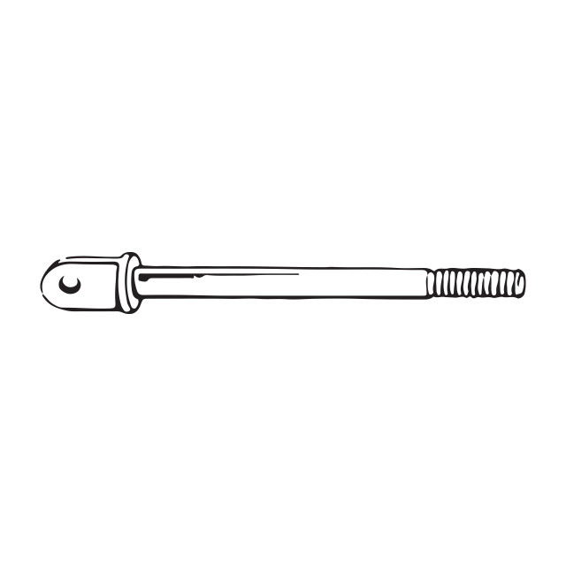 AN43B-22A - Bolt - Eye - 1/4-28 NF-3 - 3/16 Pin