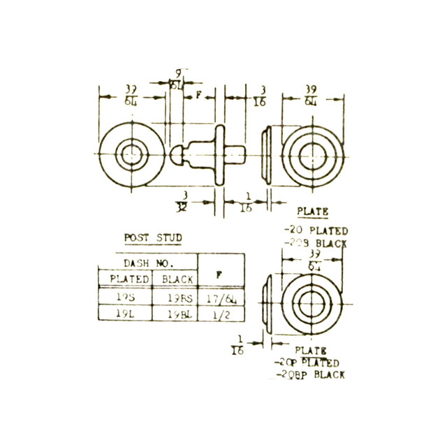 AN227-19S - Fasteners - Snap And Curtain - Post Stud
