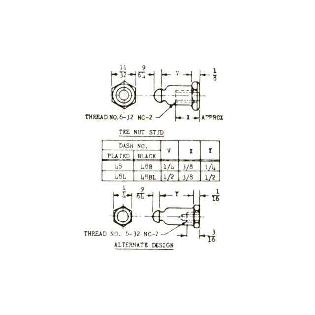AN227-48 - Fasteners - Snap And Curtain - Tee Nut