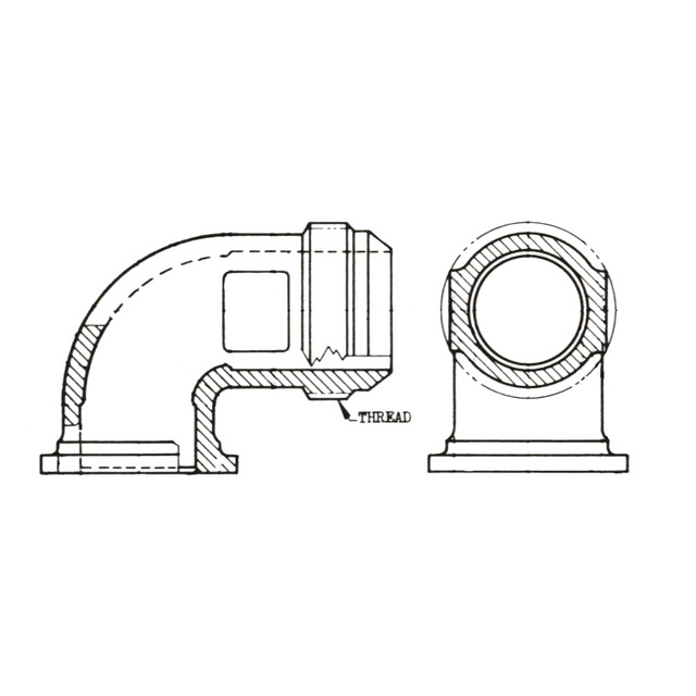 AN762 Elbow - Flared Tube - Flanged - Swivel