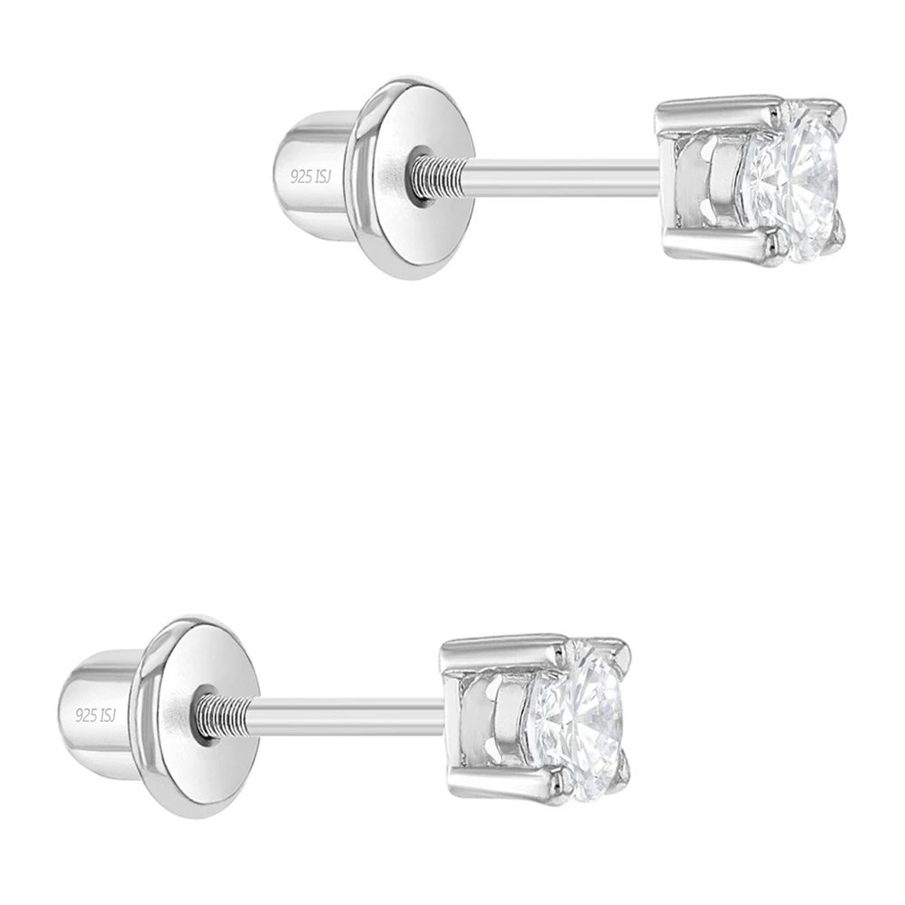 14K Gold Screw On Earring Backs,925 Stering Silver Threaded Screw