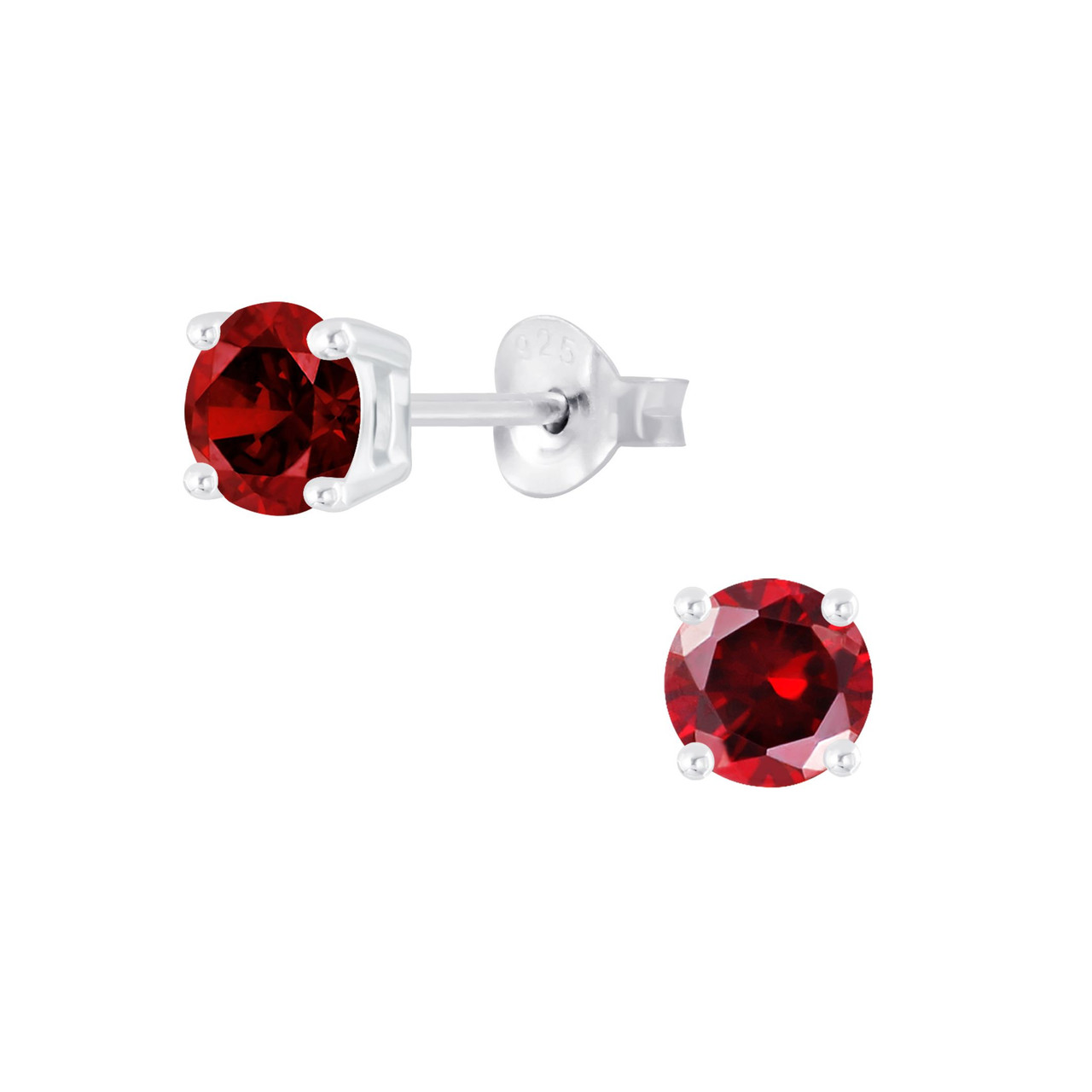 5mm Round Cubic Zirconia Silver Stud Earrings - 29181