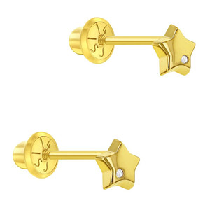 14K Yellow Gold Classic Ball Stud Earrings with Screwbacks (Unisex) 7mm