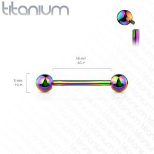 G23 Internally Threaded PVD over Implant Grade Solid Titanium Barbells