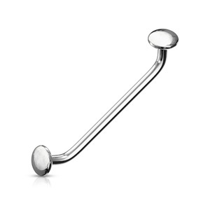 Flat Disc Ends 45 Degree Bent Staple Barbells for Surface and Snake Eye Tongue Piercings