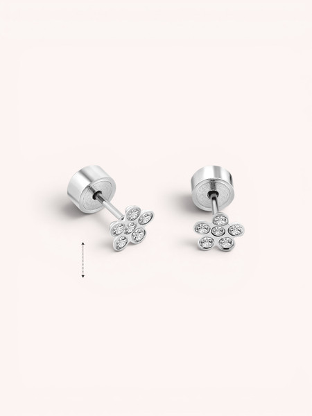Kids 14k Yellow Gold 5mm Open Heart Screw Back Stud Earrings