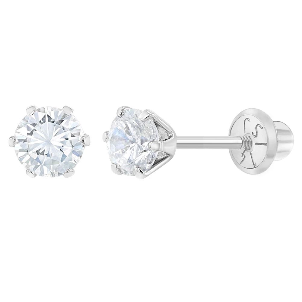 14K Yellow Gold Blue Stone Flower Baby Stud Earrings – FiveStarJewelers.com