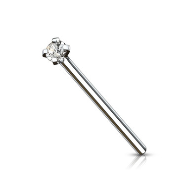 G23 Fishtail CZ Prong Set Implant Grade Titanium Nose Pins