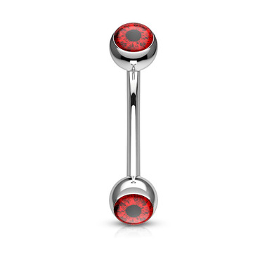 Eyeball Inlaid 316L Surgical Steel Curved Barbells for Eyebrow and More