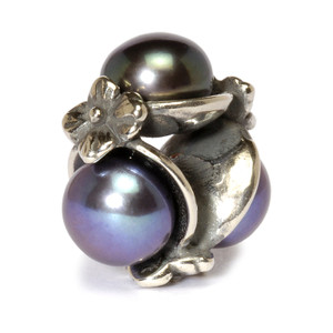 Triple Pearl Bead, Black Trollbeads