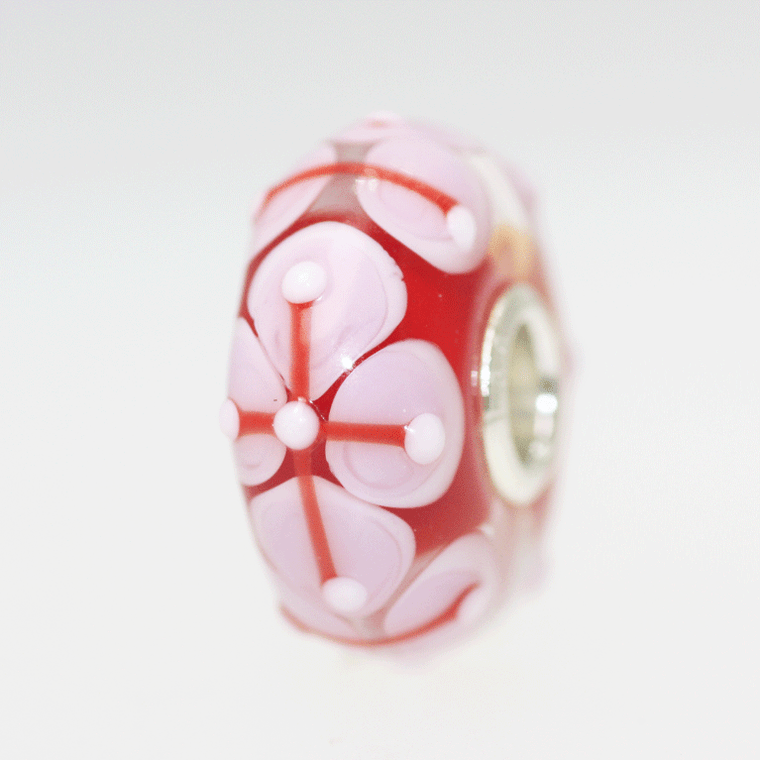 Red and Lavender Bead