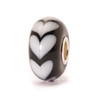 White Heart Glass Trollbeads