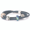 Blue Leather Bracelet