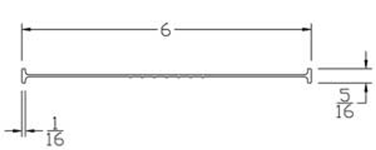 WEATHERSEAL, BOTTOM - 6" T ENDS