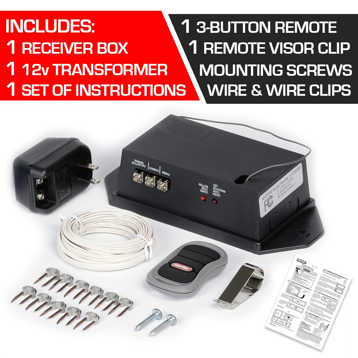 Multi-Code Universal Garage Door Remote Receiver Kit – Easy Setup