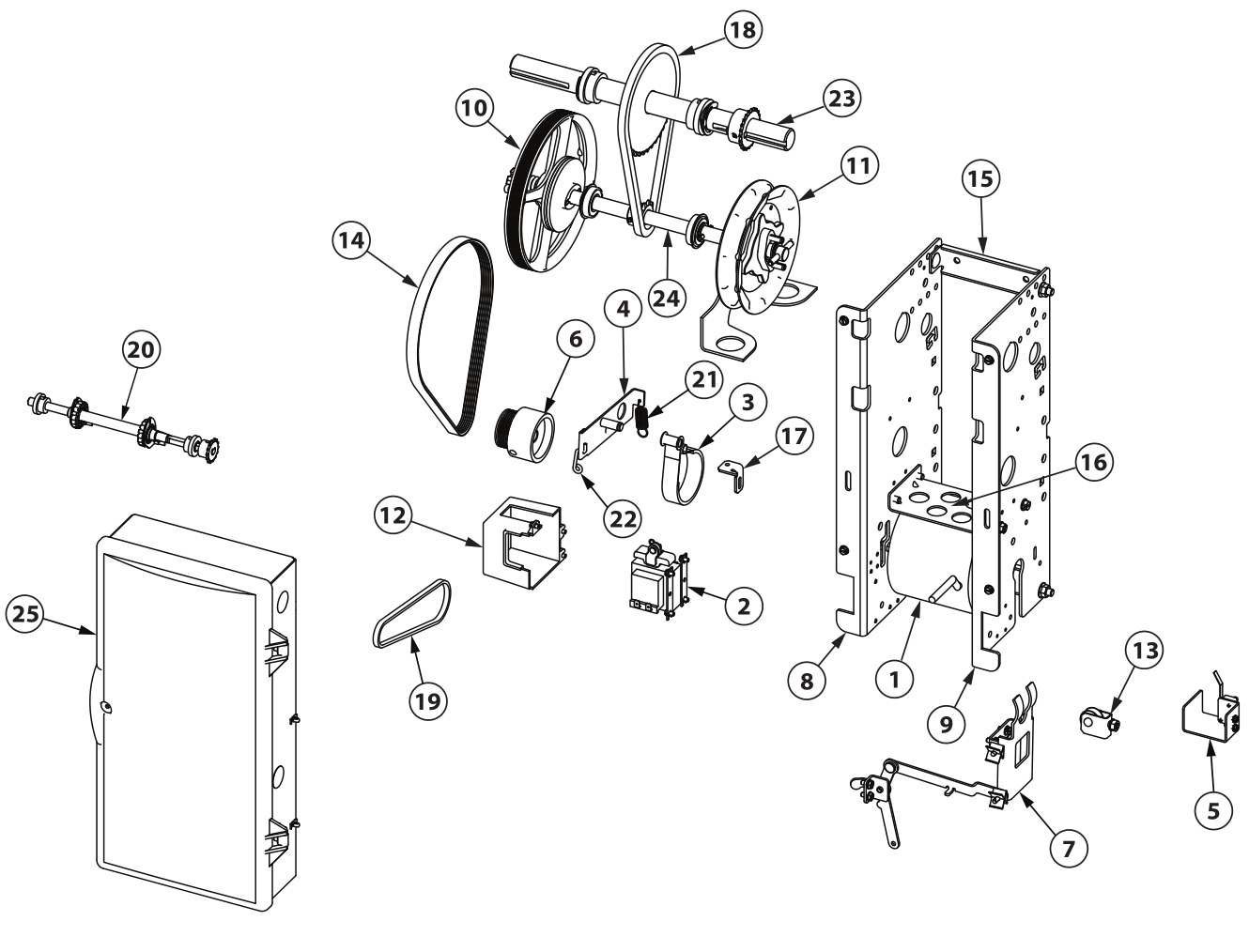 Commercial Door Parts   Image Map Rmx Rolling Steel Operator Hoist Parts 