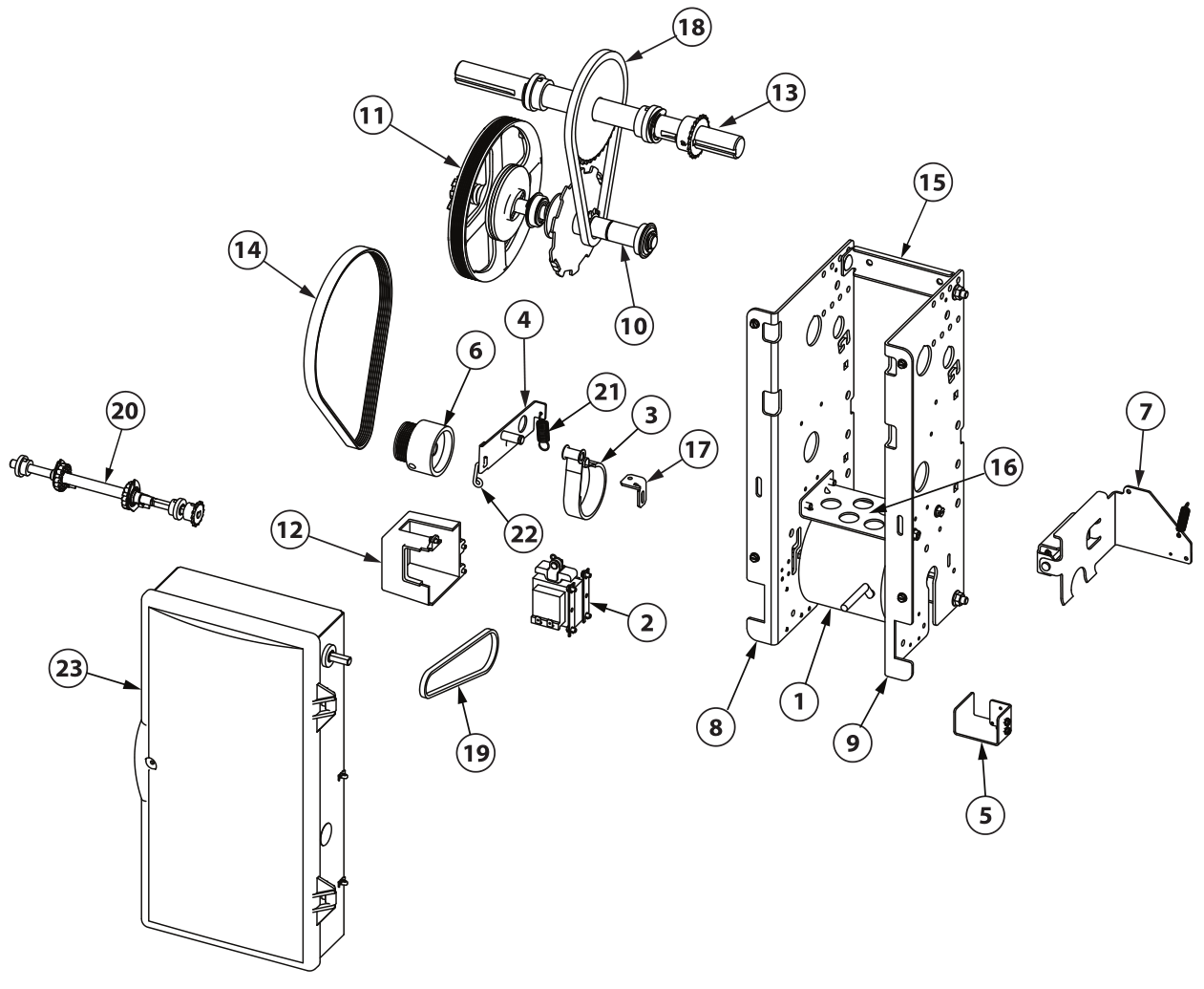 Parts Diagrams Overhead Door Commercial Diagrams RMX RMX   Image Map Rmx Rolling Steel Operator Jackshaft Parts 