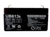 6V 1.3AH 23050 PE6V1.2 PE6V1.3F1 HP1.2-6 Battery Front| batteryspecialist.ca