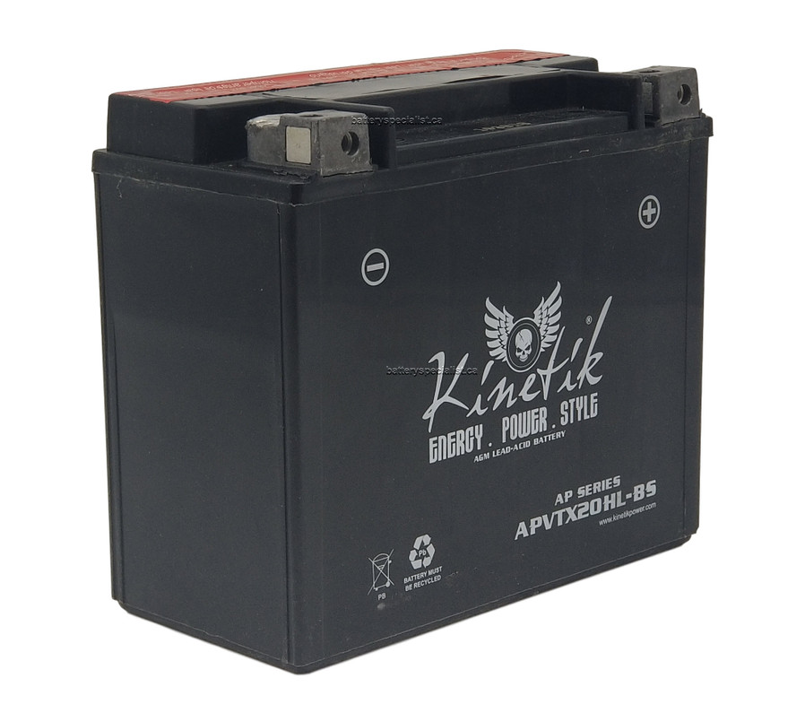 **NEW** APVTX20HL-BS Kinetik VTwin Heavy Duty Battery - YTX20HL-BS - 12 Volts 18 Ah