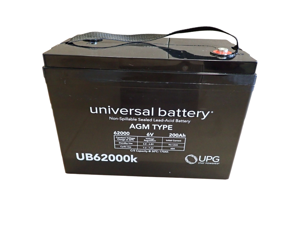 6 Volts 200Ah -Terminal I4- SLA/AGM Battery - UB62000 - Group 27 Case - 45969