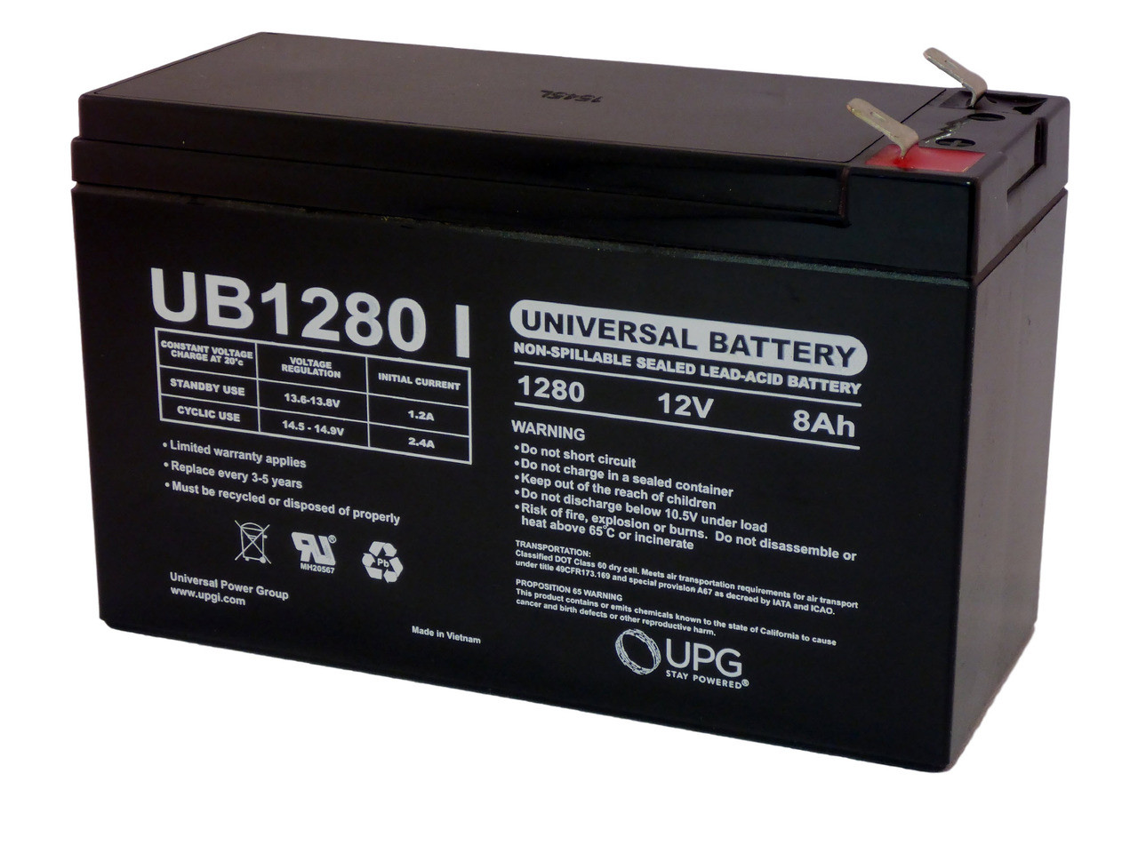 12V 8Ah Security Alarm Battery replaces 12V 7Ah Bosch D126