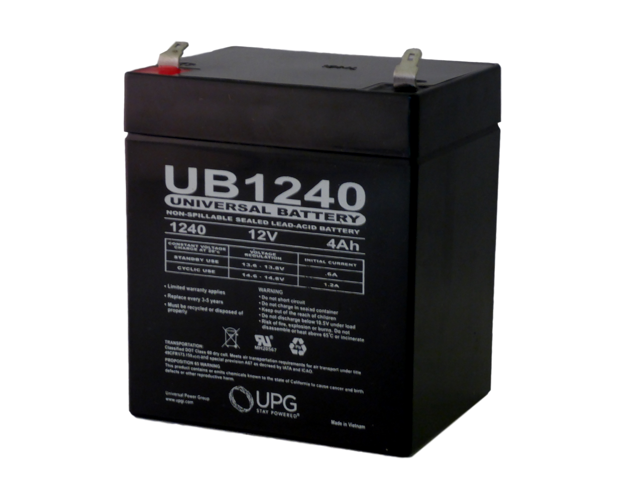 PowerStar 12 Volt 45 Ah UB12400 Sealed Lead AGM Battery for General Purpose  Use