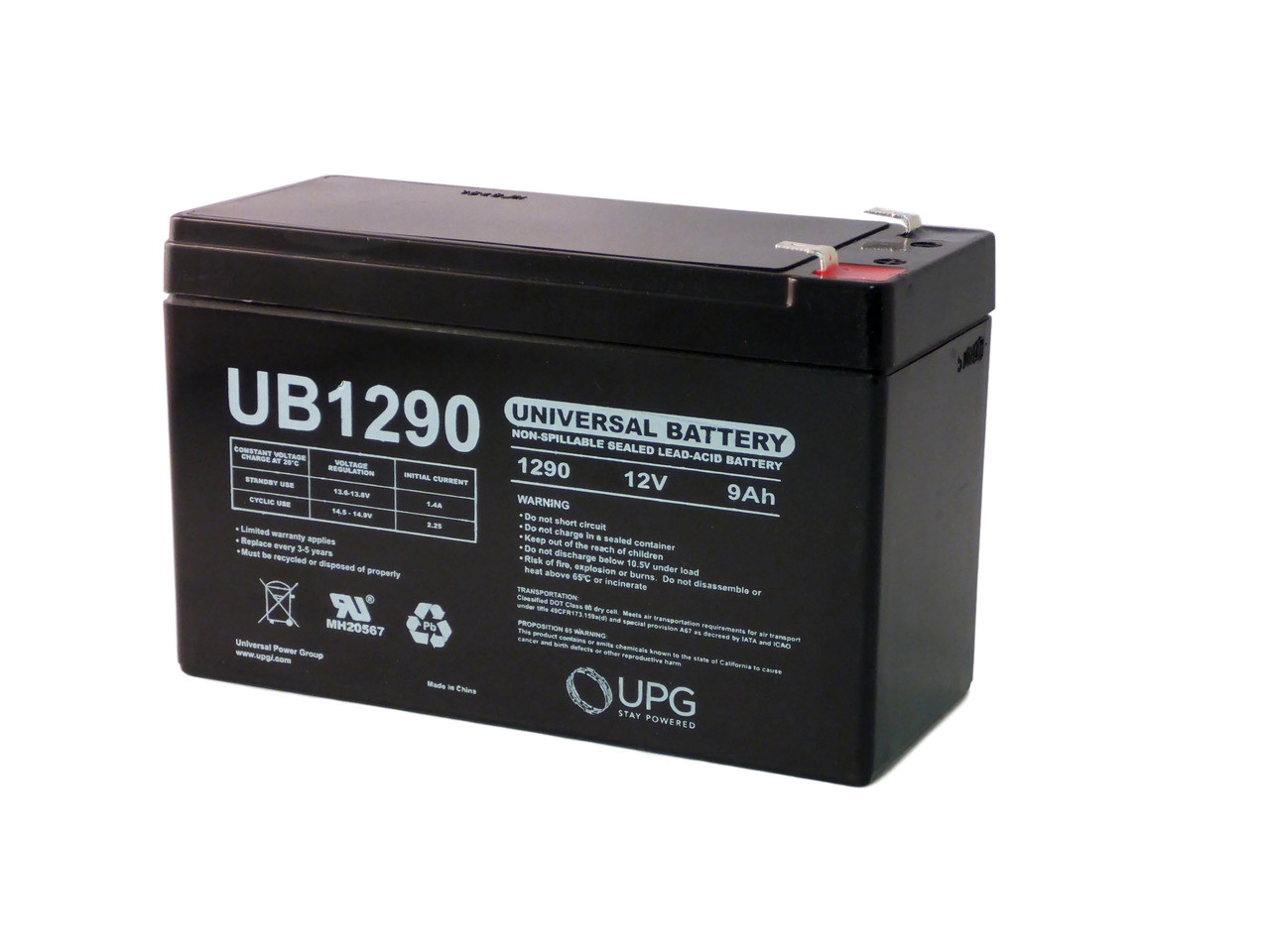 12V 9Ah SLA Replacement Battery for Leoch DJW12-9.0 T2, DJW 12-9.0 T2 -  MightyMaxBattery