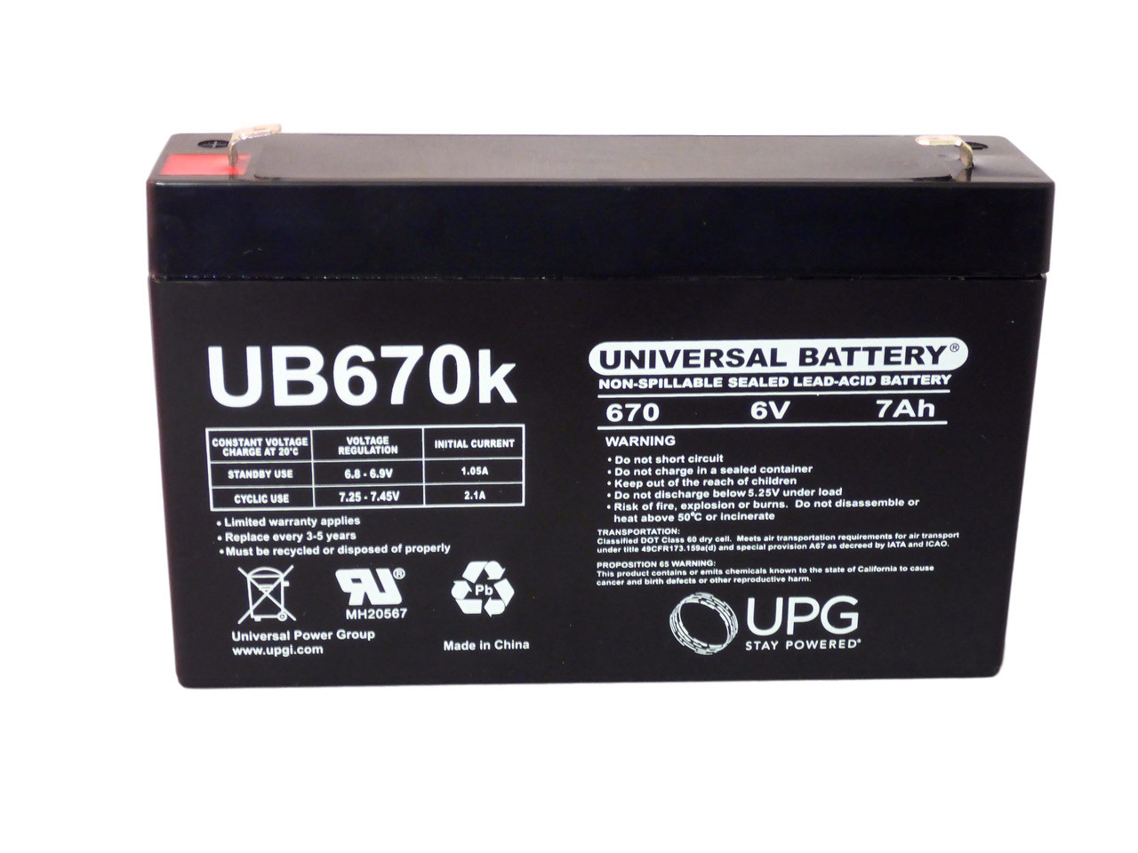 Lionville Systems 800 Med Cart 6V 7Ah Medical Battery