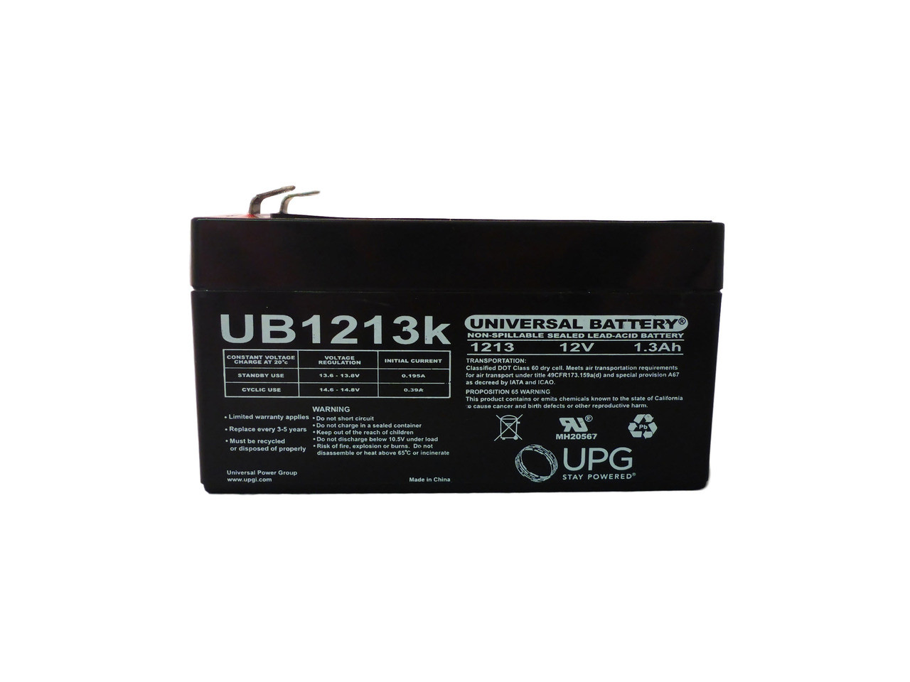 Parasystems LCR12V1.3P 12V 1.3Ah Sealed Lead Acid Battery