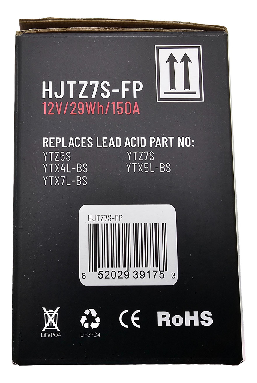 HJTZ7S-FP Precision Lithium Powersport Battery - 12V 29Wh - 150A