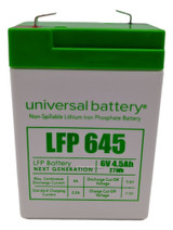 New Just Arrived!  LFP645 - 6.4V 4.5Ah LiFePO4 Lithium Battery with BMS Protection - Terminal F1