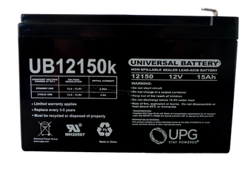 UB12150 - 12V 15Ah - SLA Battery Front | Battery Specialist Canada