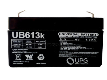 6V 1.3Ah SLA Battery replaces pe6v1.2 bp1.2-6 es1.2-6 cb-1.3-6 Front| batteryspecialist.ca