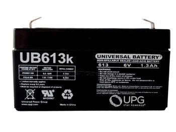 6V 1.3AH Battery UB613 Replacement for Rhino Battery Front| batteryspecialist.ca