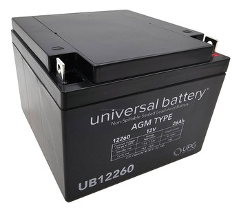 12V 26Ah Wheelchair Battery Replaces 24ah Panasonic LC-RC12V24P Side| batteryspecialist.ca