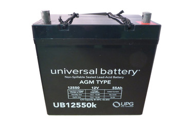 12V 55Ah BURKE MOBILITY SCOUT MIDI DRIVE NP RF Wheelchair Battery Top View| batteryspecialist.ca