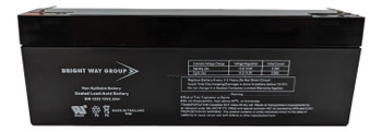 12V 2.2AH Clary NP1.9-12 Replacement Battery Front| batteryspecialist.ca