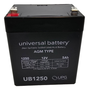 F6H350 Universal Battery - 12 Volts 5Ah - Terminal F2 - UB1250 Front | Battery Specialist Canada