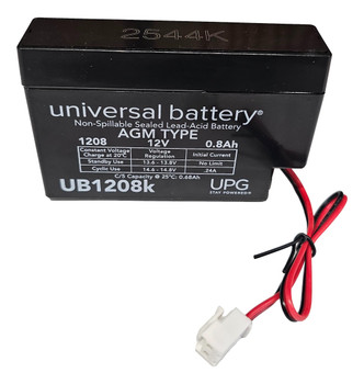 12 Volts 0.8Ah - w/JST Connector - 8.5" Wire Leads - UB1208 Lead Image | batteryspecialist.ca