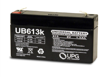 Unipower B11001 6V 1.3Ah Sealed Lead Acid Battery Angle View | Battery Specialist Canada