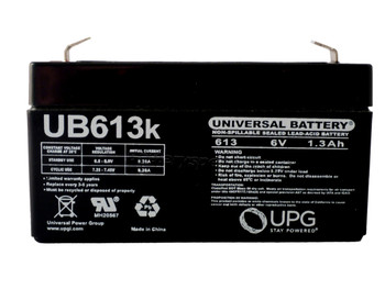 Lightalarms 850.0034 6V 1.3Ah Emergency Light Battery Front View | Battery Specialist Canada