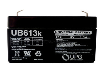 Parks Med 613 6V 1.3Ah Medical Battery Front View | Battery Specialist Canada