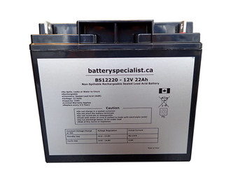 BS12220 - 12 Volts 22Ah -Terminal T4 - SLA/AGM Battery | Battery Specialist Canada